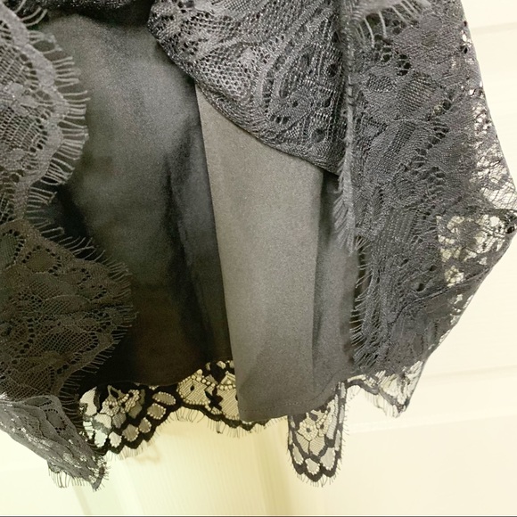 NEW Bobi Revolve Off the Shoulder Lace Mini Dress Black Women’s S *measured - Picture 5 of 6